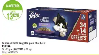 Géant Casino Purina tendres effilés en gelée pour chat felix offre