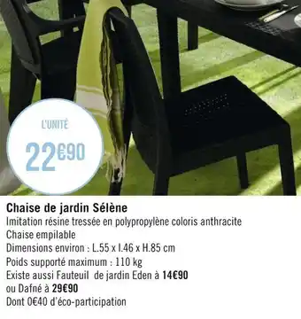Géant Casino Sélène chaise de jardin offre