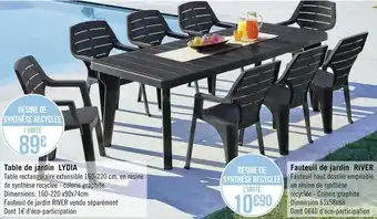 Géant Casino Table de jardin lydia offre