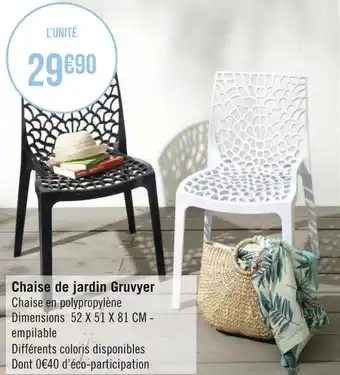 Géant Casino Gruvyer chaise de jardin offre
