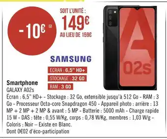 Géant Casino Samsung smartphone galaxy a02s offre