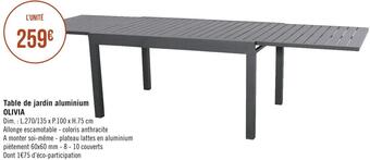 Géant Casino Olivia table de jardin aluminium offre