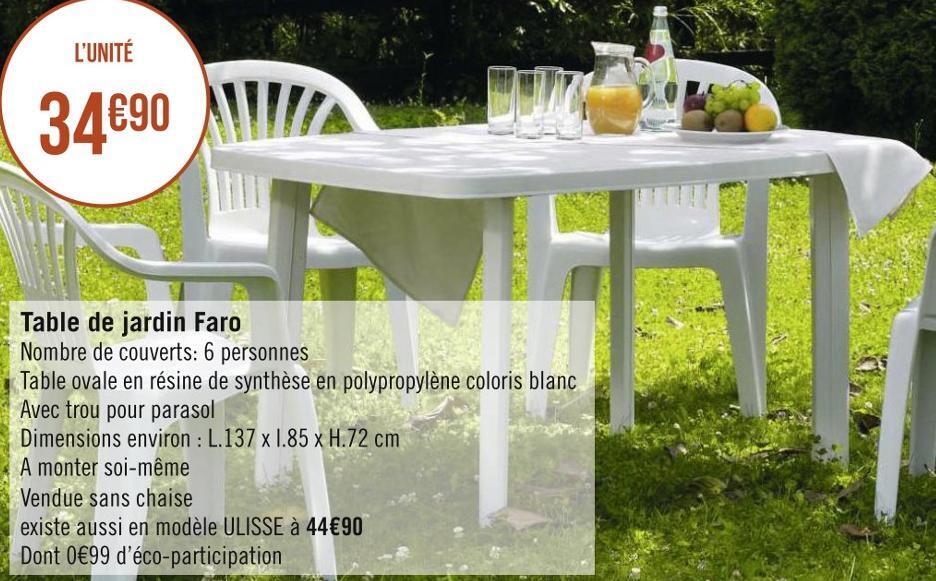Promo Faro table de jardin chez Géant Casino