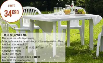 Géant Casino Faro table de jardin offre