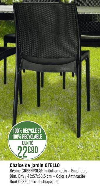 Géant Casino Chaise de jardin otello offre