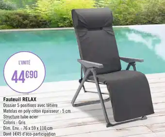 Géant Casino Relax fauteuil offre