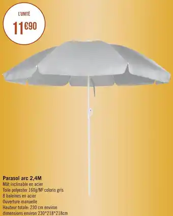 Géant Casino Parasol arc 2,4m offre