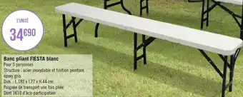 Fiesta banc pliant blanc