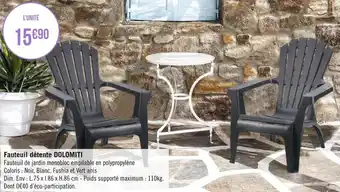 Géant Casino Dolomiti fauteuil détente offre