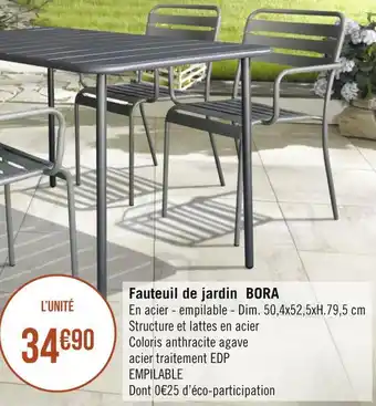 Géant Casino Bora fauteuil de jardin offre
