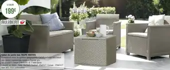 Géant Casino Allibert salon de jardin bas taupe mathis offre