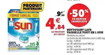 U Express Nettoyant Lave Vaisselle Tout En 1 Sun offre
