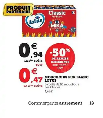 Mouchoirs Pur Blanc Lotus
