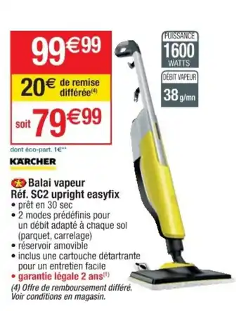 Cora x Carrefour Balai vapeur Réf. SC2 upright easyfix offre