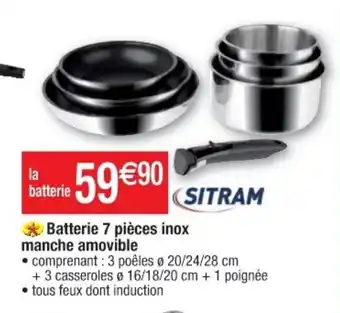 Cora x Carrefour Batterie 7 Pieces Inox Manche Amovible offre