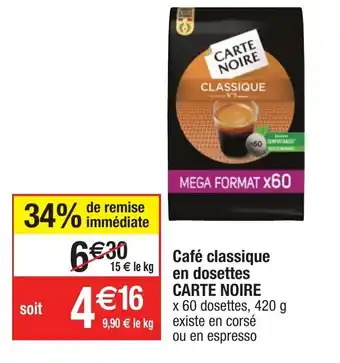 Migros Café classique en dosettes CARTE NOIRE offre