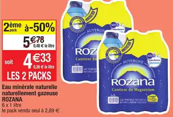 Migros Eau minérale naturelle naturellement gazeuse ROZANA offre