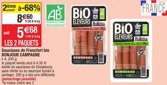 Migros Saucisses de francfort bio offre