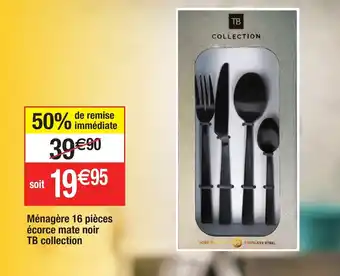 Migros Ménagère 16 pièces écorce mate noir TB collection offre