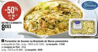 Casino Supermarchés Parmentier de saumon ou brandade de morue parmentière offre