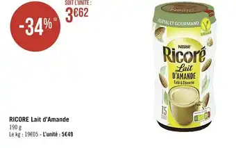 Casino Supermarchés RICORE lait d'amande offre