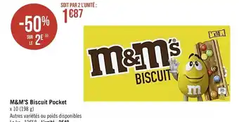 Casino Supermarchés M&M'S biscuit pocket offre