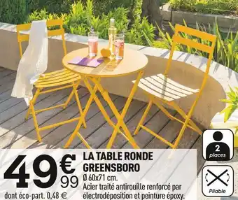 Centrakor La table ronde greensboro offre