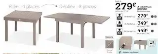 Centrakor La table piazza extensible offre