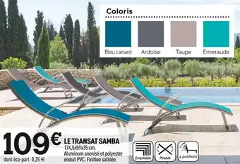 Centrakor Le transat samba offre