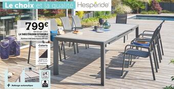 Centrakor Hespéride la table évasion extensible offre
