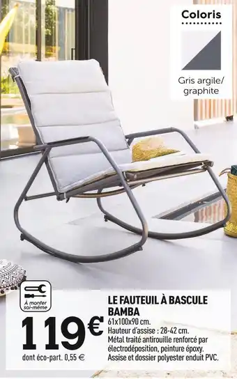 Le fauteuil Ă bascule bamba