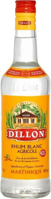 Match Dillon rhum blanc agricole de la martinique offre