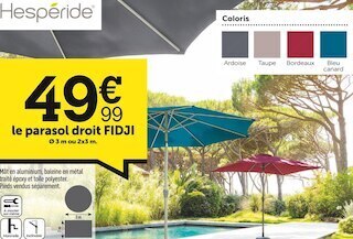 Centrakor Hespéride le parasol droit fidji offre