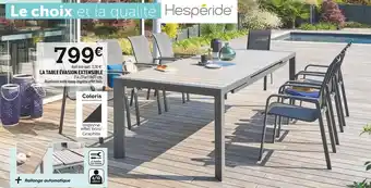 Centrakor Hespéride la table évasion extensible offre