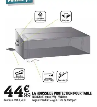 Centrakor La housse de protection pour table offre