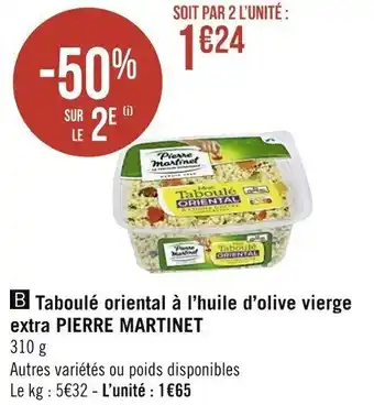 Casino Supermarchés Taboulé oriental à l'huile d'olive vierge offre