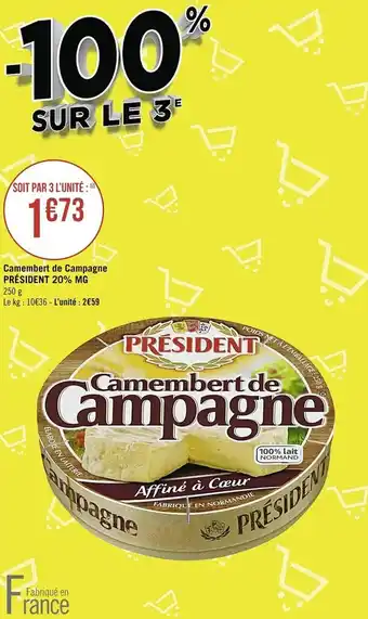 Casino Supermarchés Camembert de campagne offre