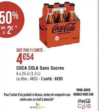 Casino Supermarchés COCA COLA sans sucres offre