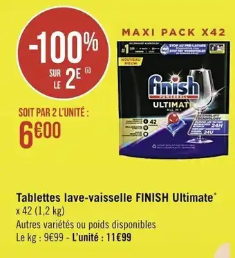 Casino Supermarchés Tablette lave-vaisselle FINISH ultimate offre