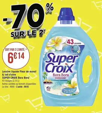Casino Supermarchés Lessive liquide fleur de monoï offre