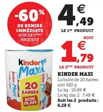 Hyper U Kinder maxi offre