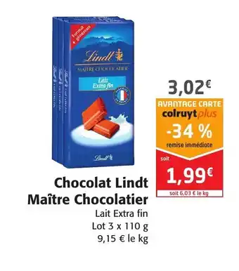 Colruyt Chocolat Lindt offre