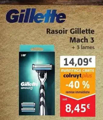 Colruyt Rasoir Gillette Mach 3 offre