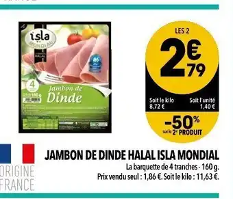 Supeco Jambon de Dinde Halal Isla Mondial offre