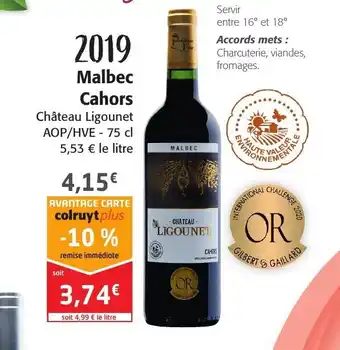 Colruyt Malbec Cahors offre