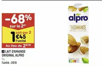 Leader Price Lait d'Amande Original Alpro offre