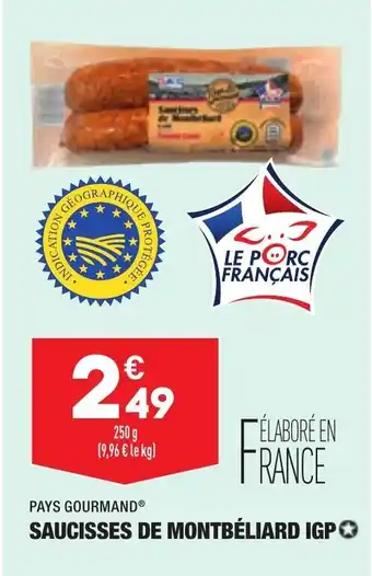 ALDI Saucisses de montbéliard igp offre