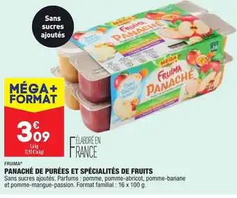 Panaché de purées et spécialités de fruits