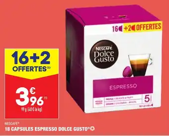 18 Capsules espresso dolce gusto