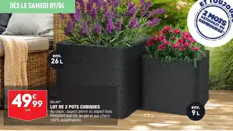 ALDI Lot de 2 pots cubiques offre